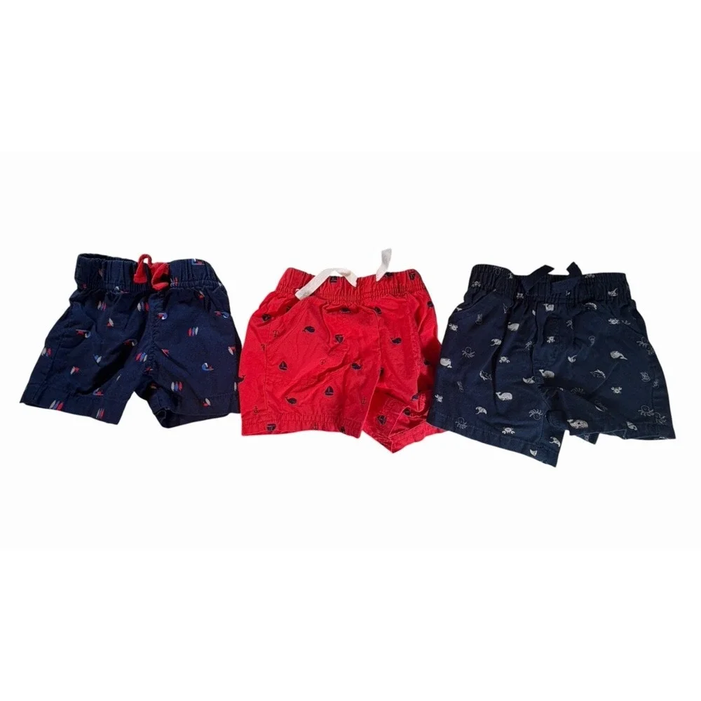 Carter's  and Garanimal BRANDS Shorts Baby Boy Size 6 Month (Lot of 3)